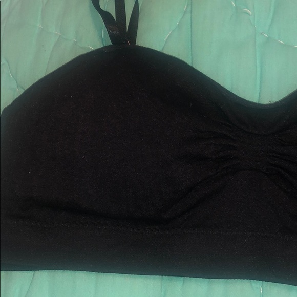 Black wireless padded size L/XL bandeau has straps - Picture 7 of 8